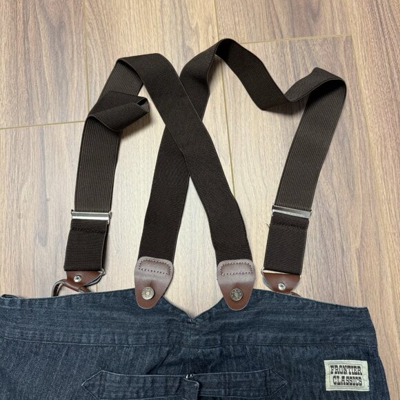 Vintage Frontier Classic Buckle Back Outlaw Trousers Jeans Suspenders Mens 40 - Picture 7 of 14